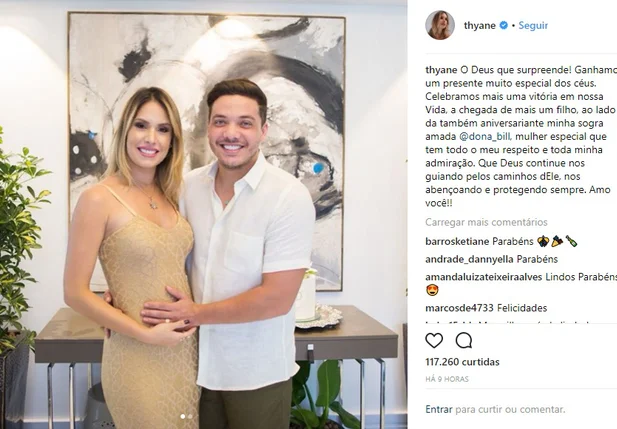 Thyane Dantas anuncia gravidez do segundo filho