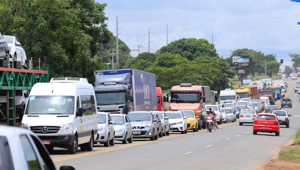 O trecho ficou congestionado