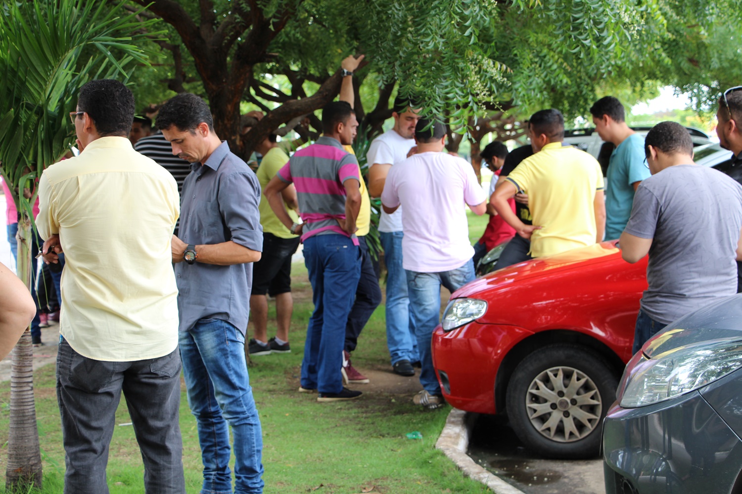 Motoristas da Uber no ato