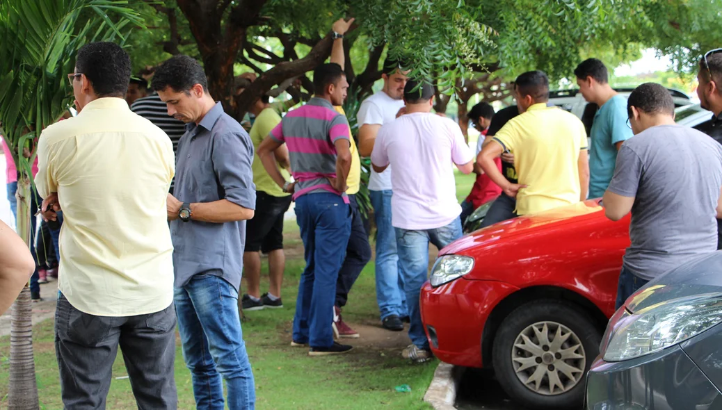 Motoristas da Uber no ato