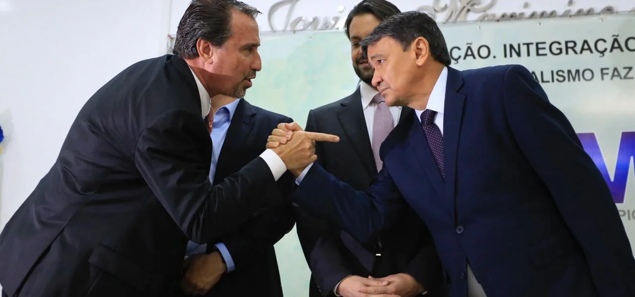 Governador Wellington Dias cumprimenta o presidente da Caixa Econômica Federal, Gilberto Occhi