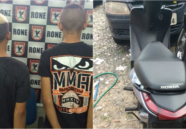 Jovens são apreendidos com moto roubada