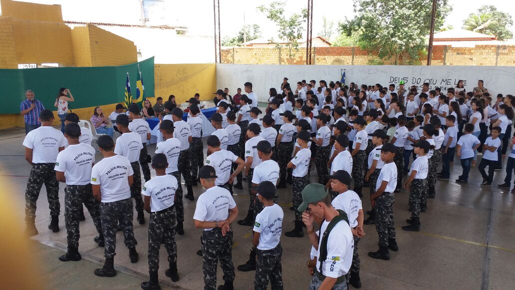 Projeto Pelotão Mirim realiza aula inaugural em Cocal  