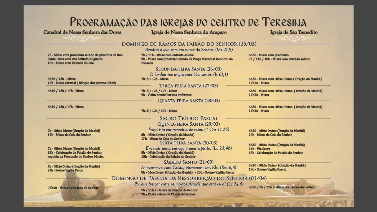 Programação da Semana Santa