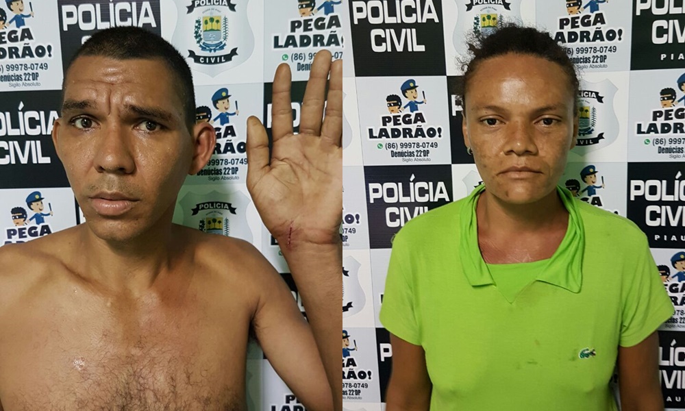 Casal foi preso na zona norte de Teresina após arrombar uma residência