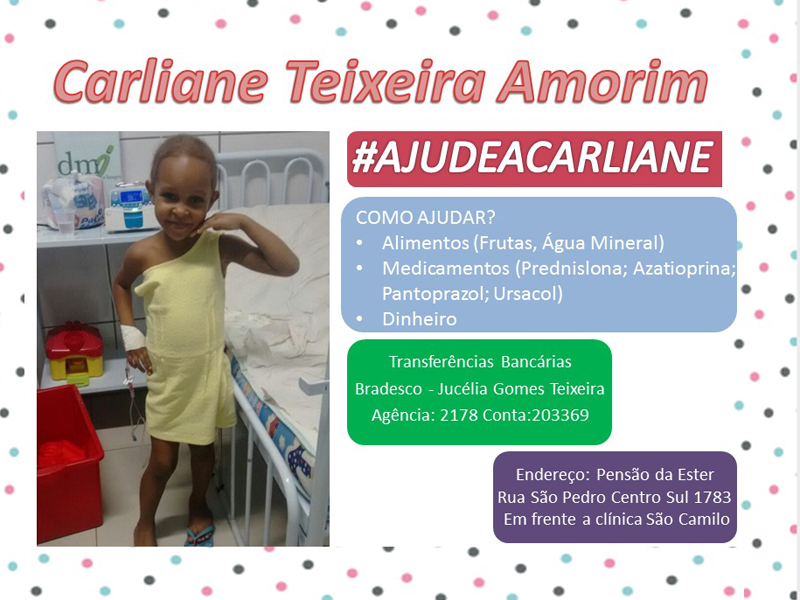 Campanha para Carliane Teixeira Amorim