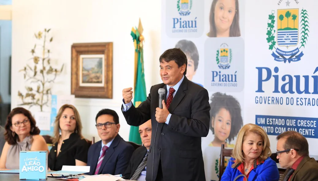 Governador Wellington Dias discursa no lançamento do Programa Leão Amigo