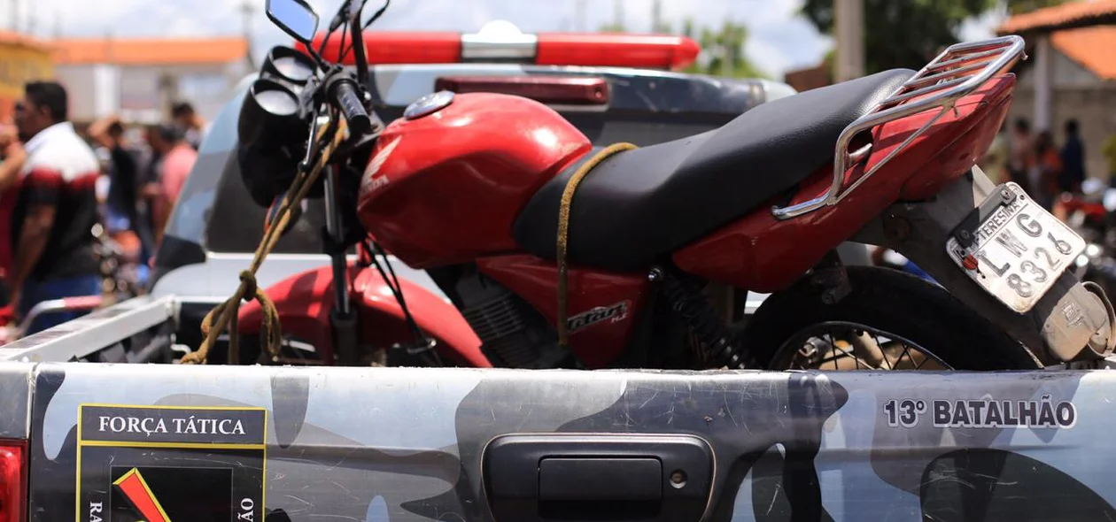 Motocicleta utilizada na ação dos criminosos 