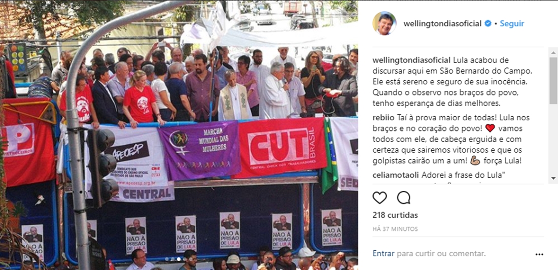 Wellington Dias participa de pronunciamento de Lula em SP