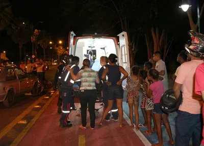 Vítimas foram atendidas pela ambulância do Samu