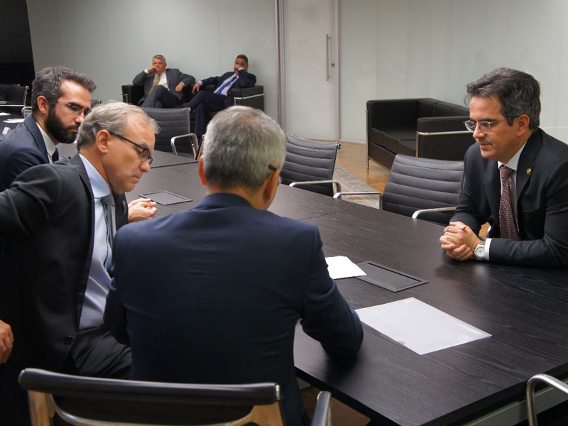 Encontro entre Ciro Nogueira, Firmino Filho e Marcelo Lacerda, diretor de Relações Governamentais e Políticas Públicas do Google Brasil
