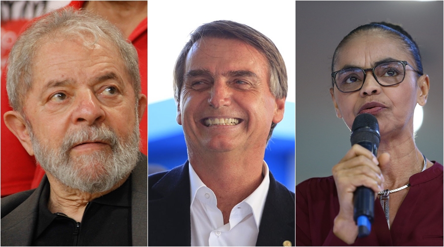 Lula, Bolsonaro e Marina