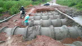 Estrutura montada no local no desvio da BR 222