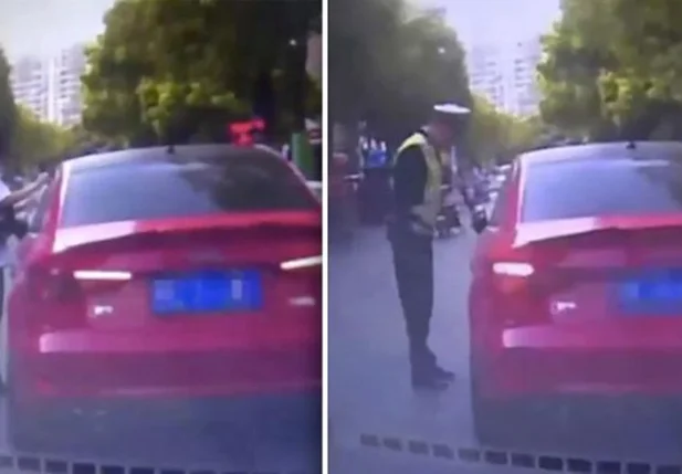 Mulher põe multa falsa na janela do carro para evitar multa real na China