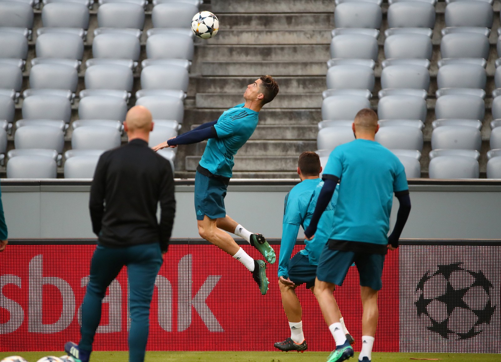 Cristiano Ronaldo durante treino do Real Madrid
