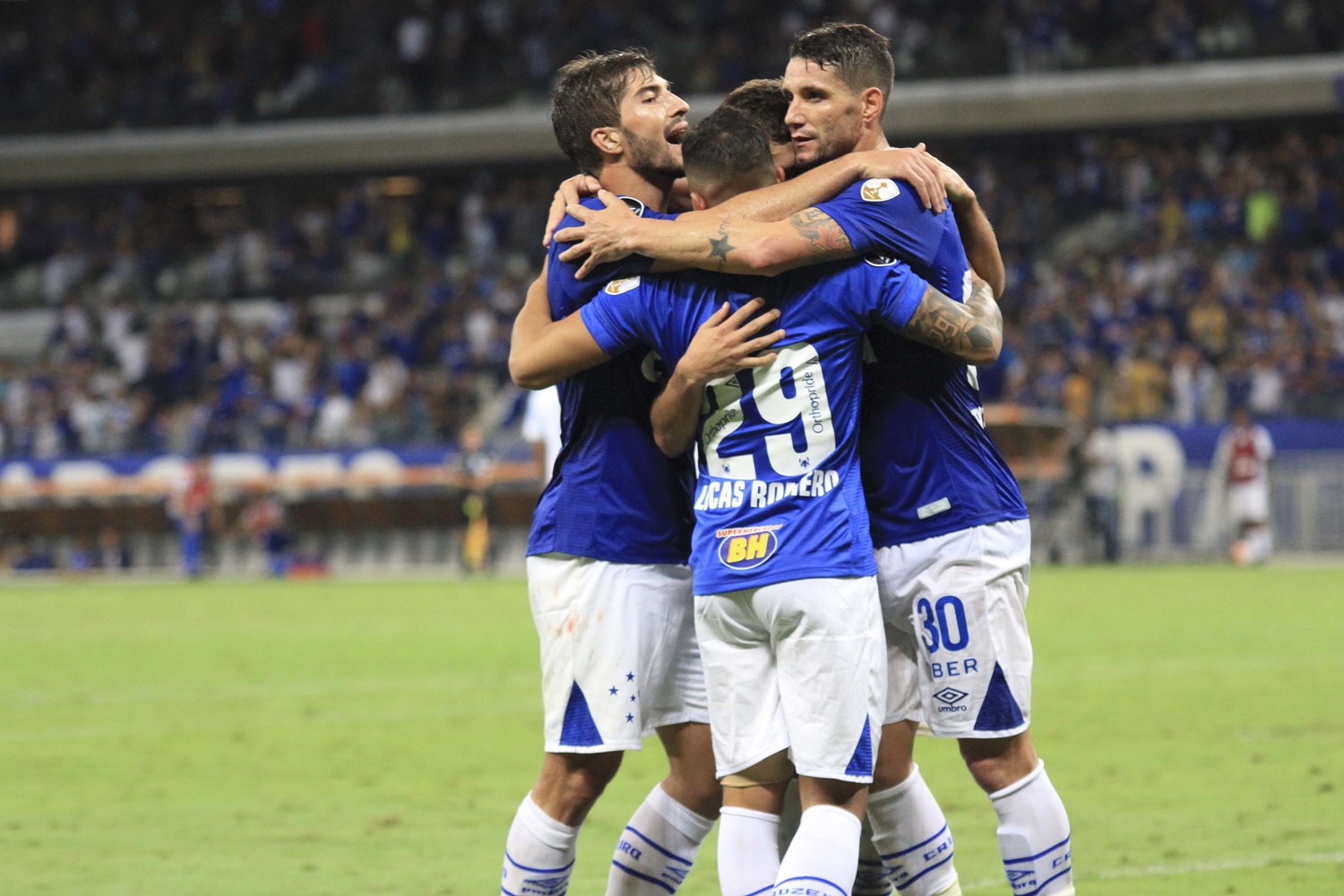 Cruzeiro durante partida contra o Universidad de Chile pela Libertadores 2018