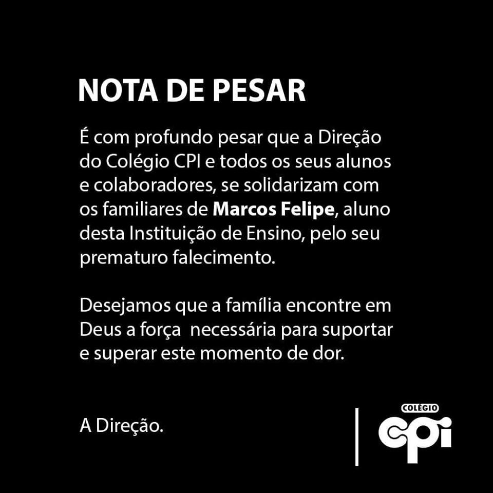 Nota de pesar divulgada pelo CPI