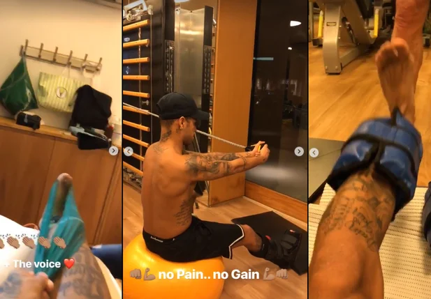 Neymar mostrando etapas de recuperação de cirurgia 