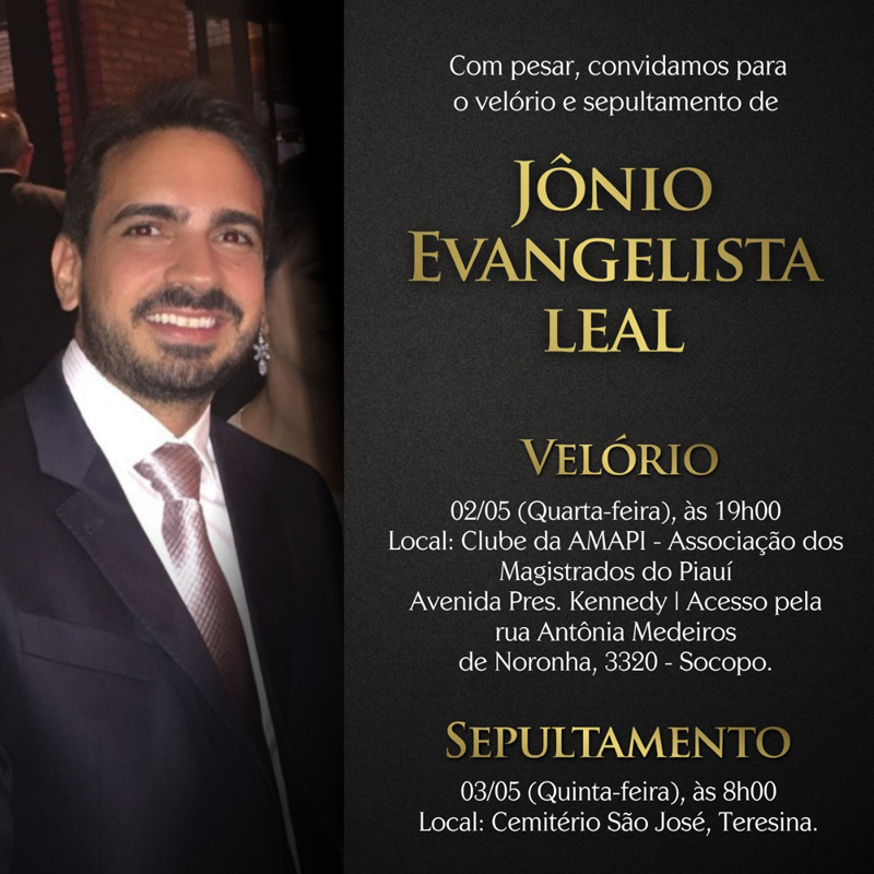 Luto pelo juiz Jônio Evangelista Leal