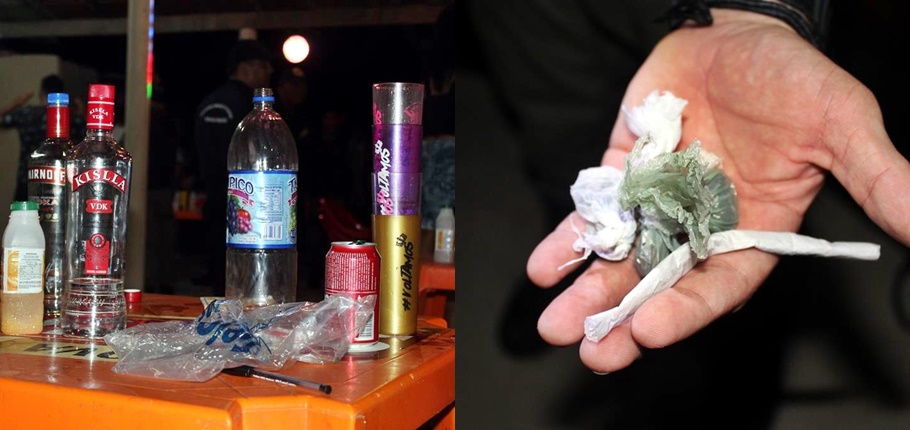Alcool e drogas encontrados em casa de show na zona norte