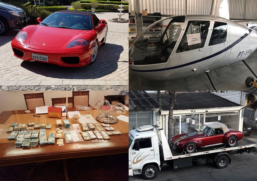 A polícia apreendeu carros de luxo, helicóptero e dinheiro em espécie na casa de Laerte Codonho
