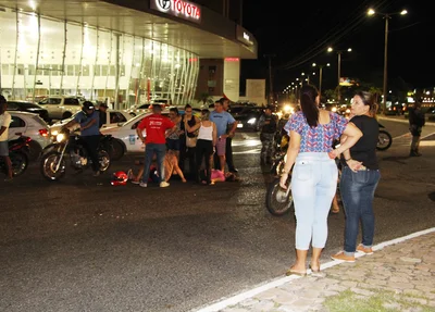 Acidente aconteceu na rotatória da concessionária Newland