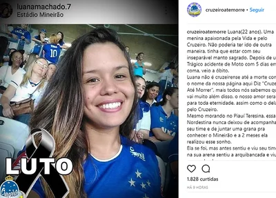 Publicação sobre Luana Machado