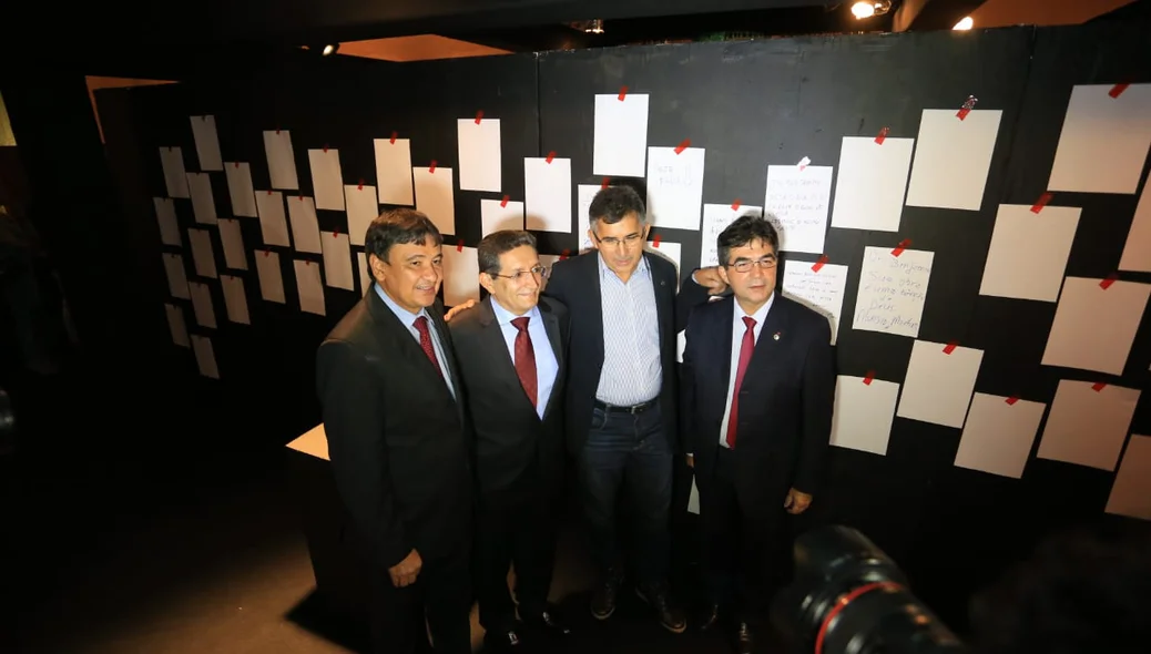 Wellington Dias com o médico Benjamim Pessoa, Aluísio Martins e Francisco Limma