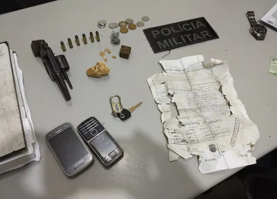 Material apreendido pela Polícia Militar 