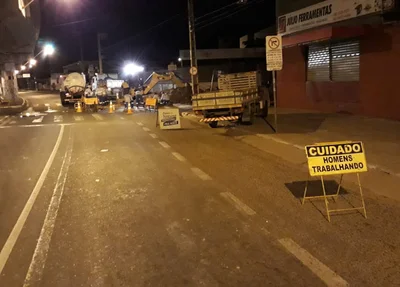 Trecho interditado pela Águas de Teresina