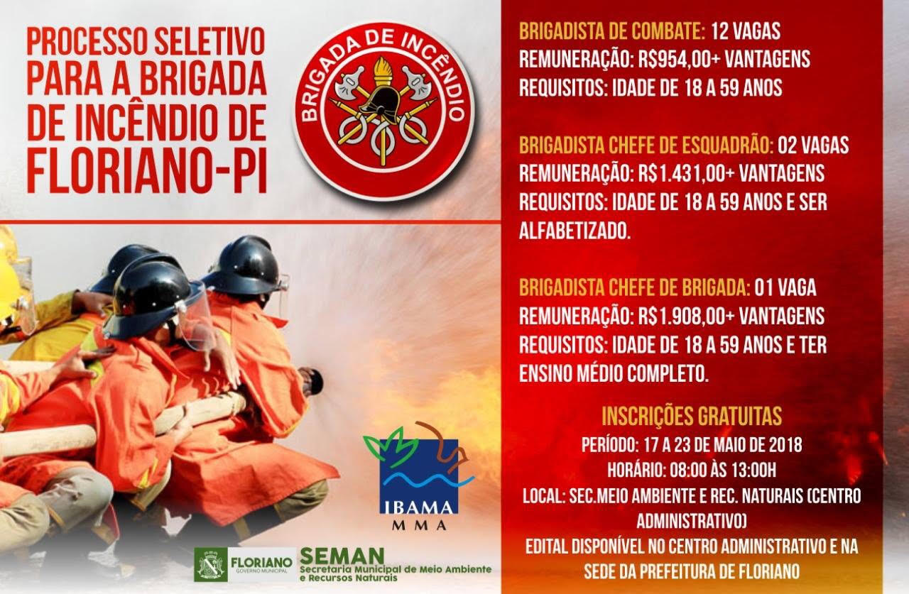 Seleção para a brigada de incêndio de Floriano