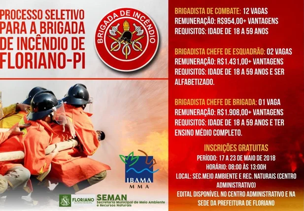 Seleção para a brigada de incêndio de Floriano