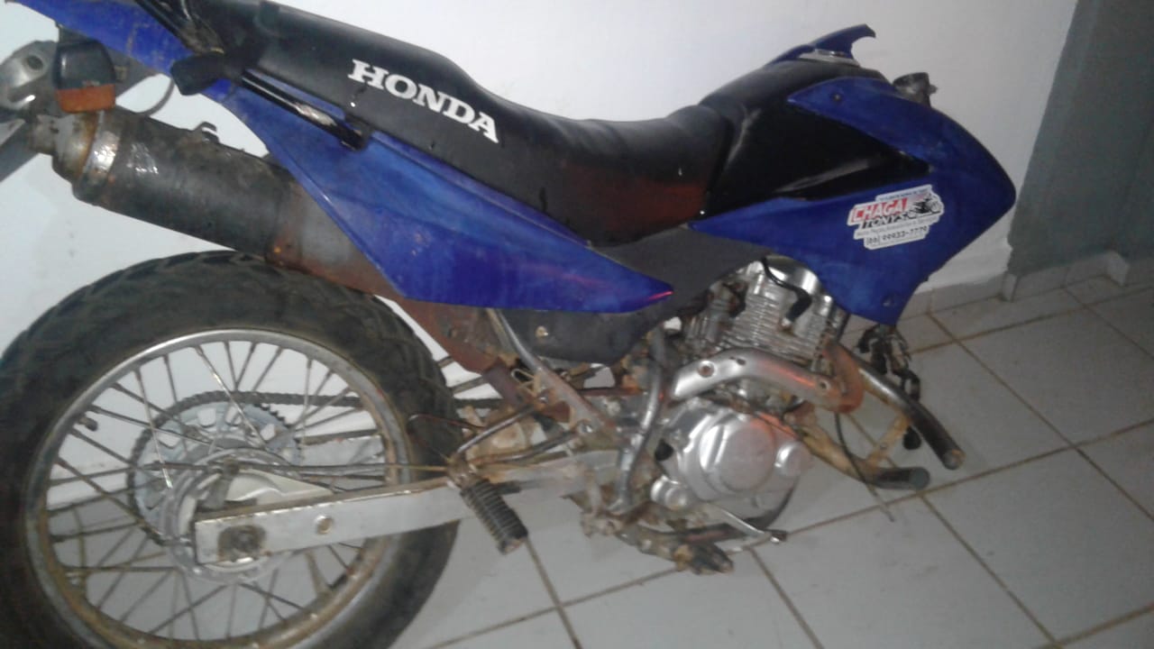 Motocicleta que estava sendo conduzida por José Pereira da Silva