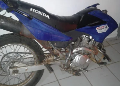 Motocicleta que estava sendo conduzida por José Pereira da Silva