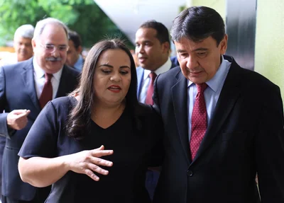 Elisângela Moura e Wellington Dias