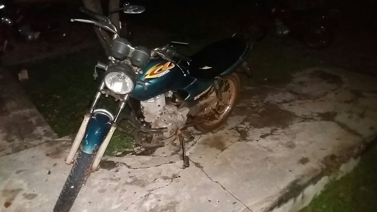 Moto da vítima depredada pelo acusado 