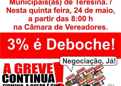 Sindserm vai realizar ato na Câmara de Teresina