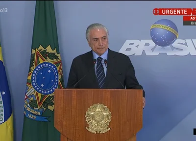 Temer durante pronunciamento nesta sexta 