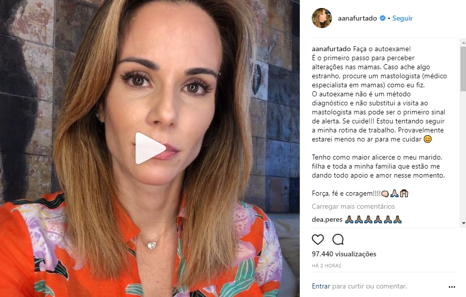 Ana Furtado revela que fez cirurgia para tratar câncer de mama