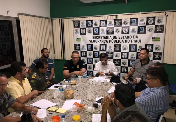 Reunião na sede da Secretaria de Segurança Pública do Piauí