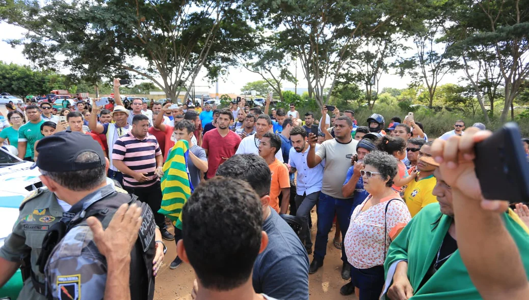 Manifestação no terminal de petróleo