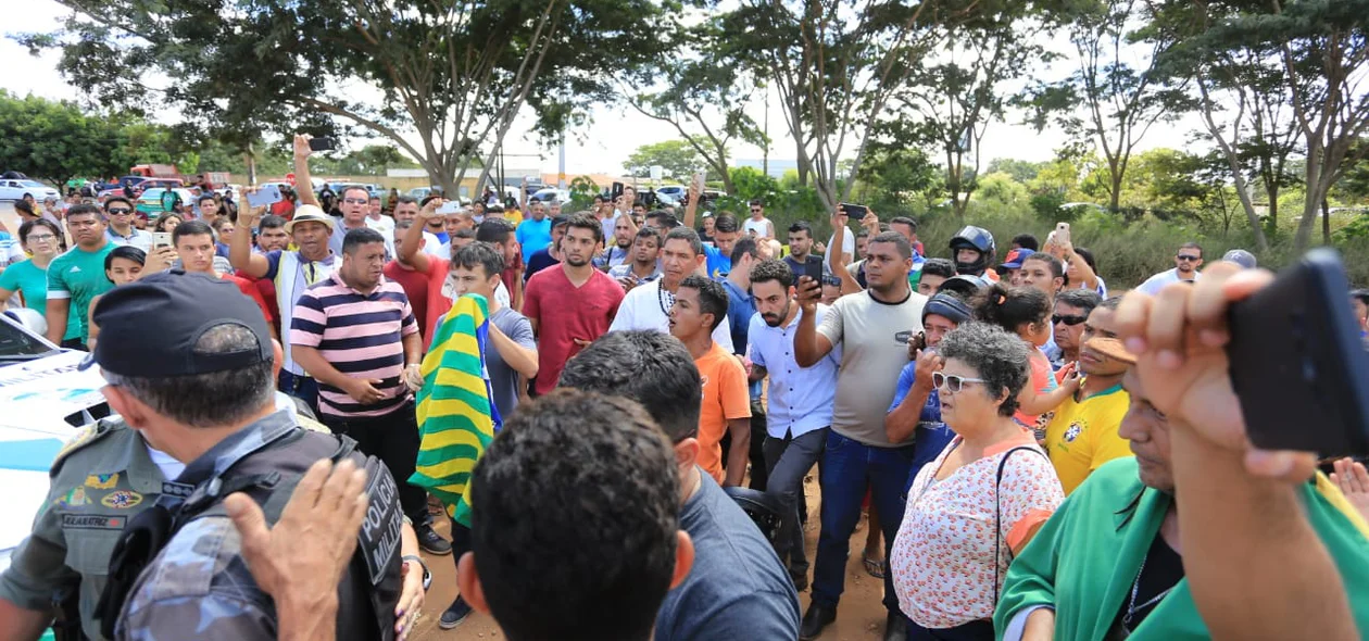 Manifestação no terminal de petróleo