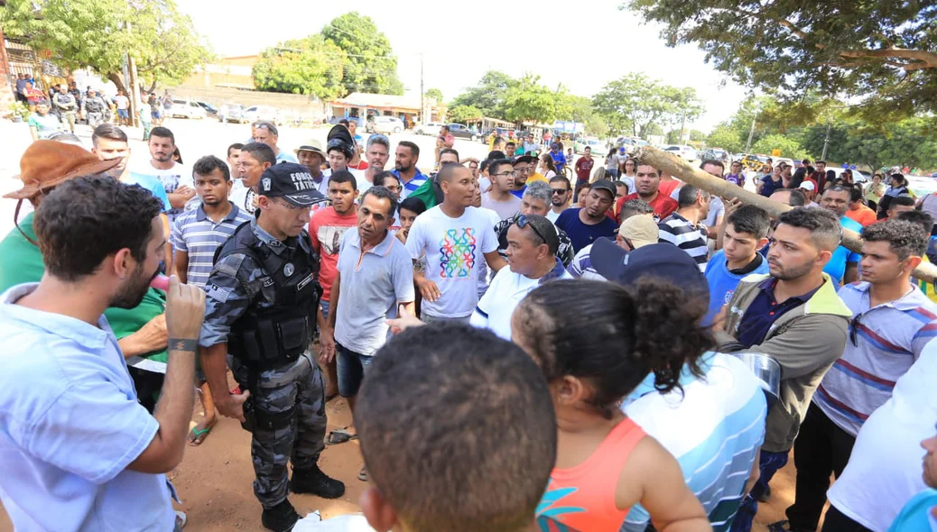 Manifestantes na greve dos caminhoneiros