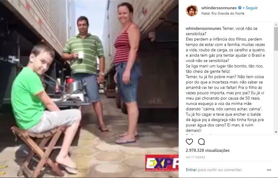 Publicação de Whindersson Nunes
