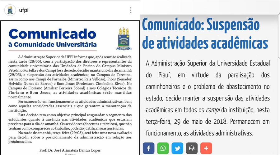 Universidades públicas do Piauí mantêm suspensão das aulas