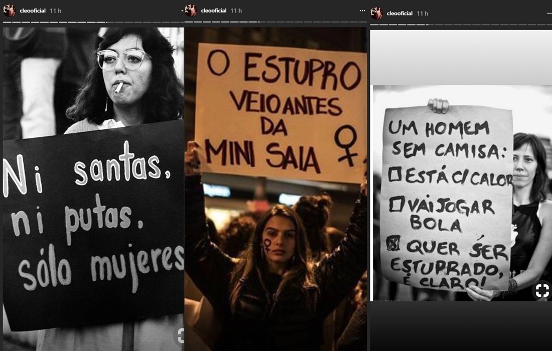 Cleo Pires faz uma série de postagens no Stories do Instagram 