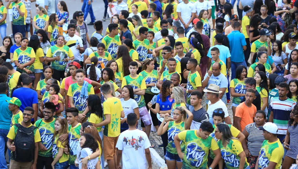 A marcha também trouxe o clima da Copa do Mundo
