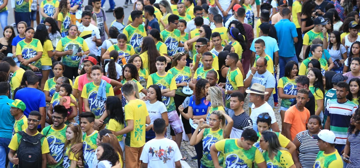 A marcha também trouxe o clima da Copa do Mundo