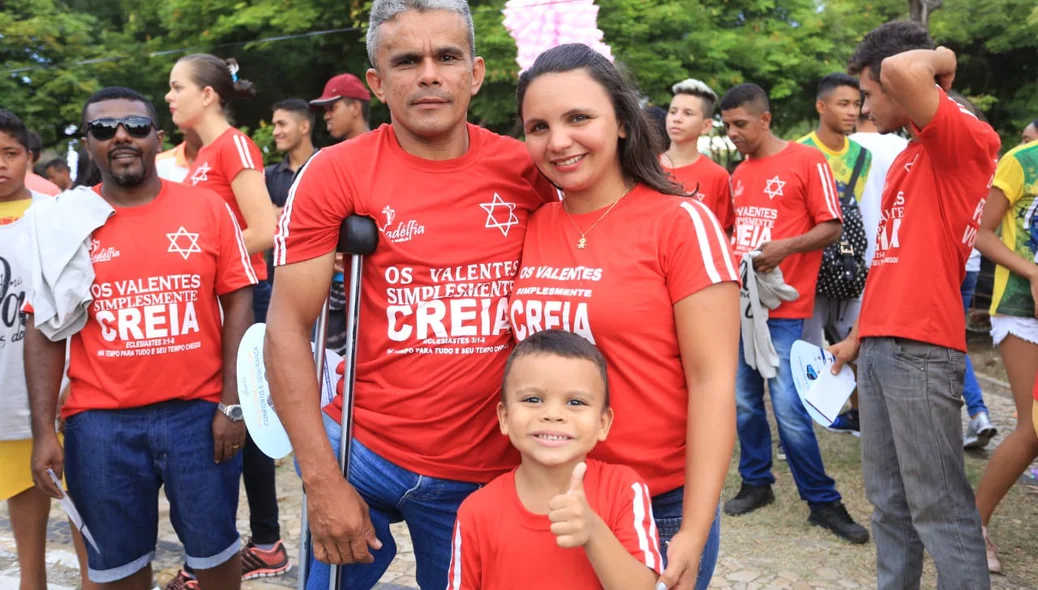 Muitas famílias participaram da marcha
