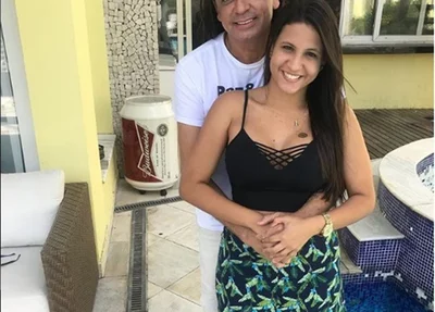 Frank Aguiar e sua namorada Caroline Santos